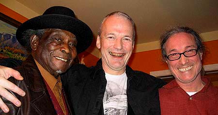 - David "HoneyBoy" Edwards, Michael Dean Pollock and Michael Frank of Earwig Music - Click Here to Learn More About David "Honeyboy" Edwards!